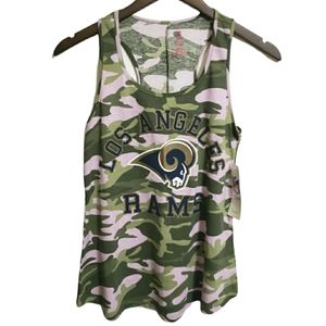 LA Rams Junior's Camouflage Racerback Top NWT
